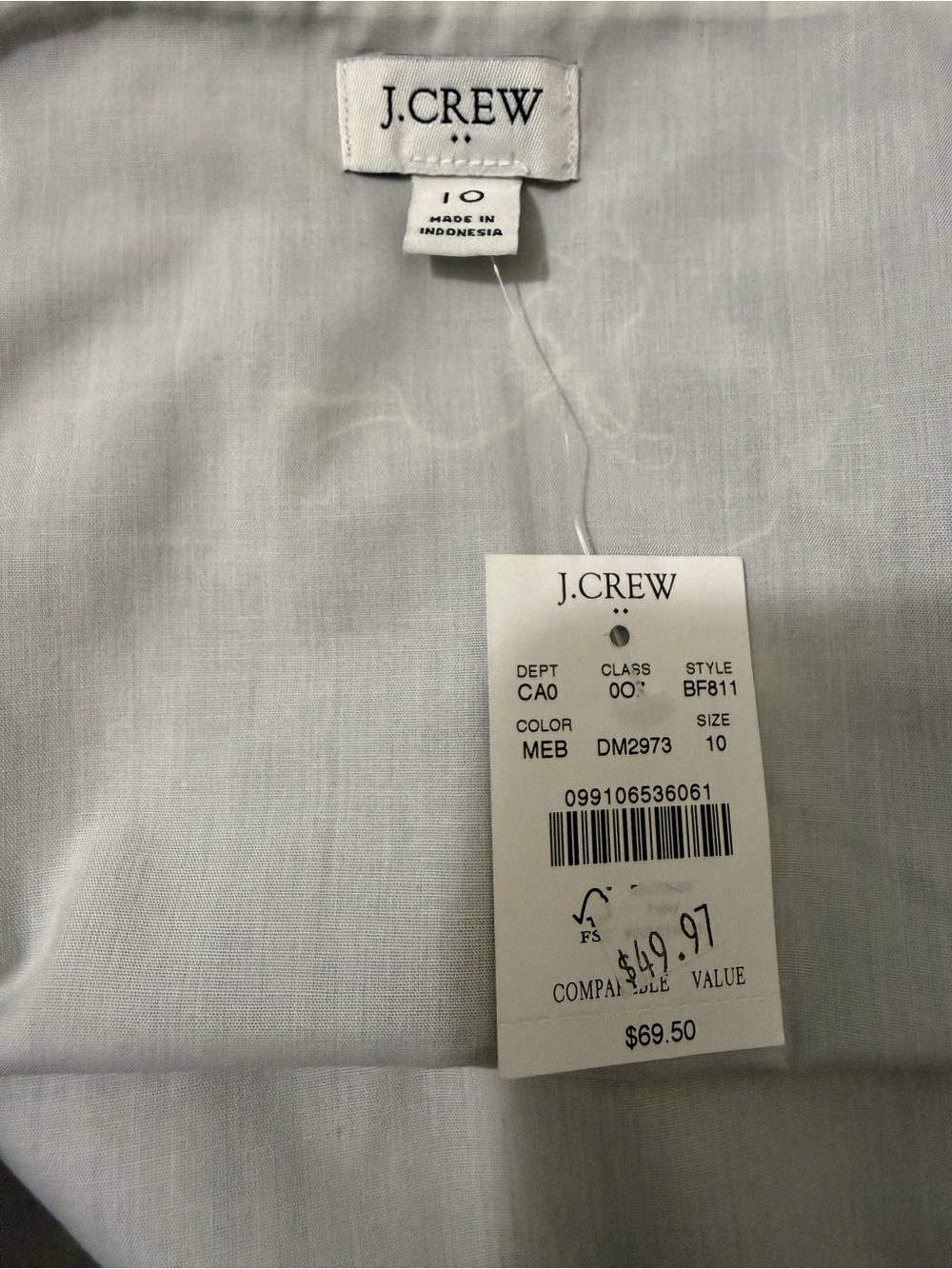 J. Crew Chambray Blue Spaghetti Strap Tank Top - Picture 2 of 5